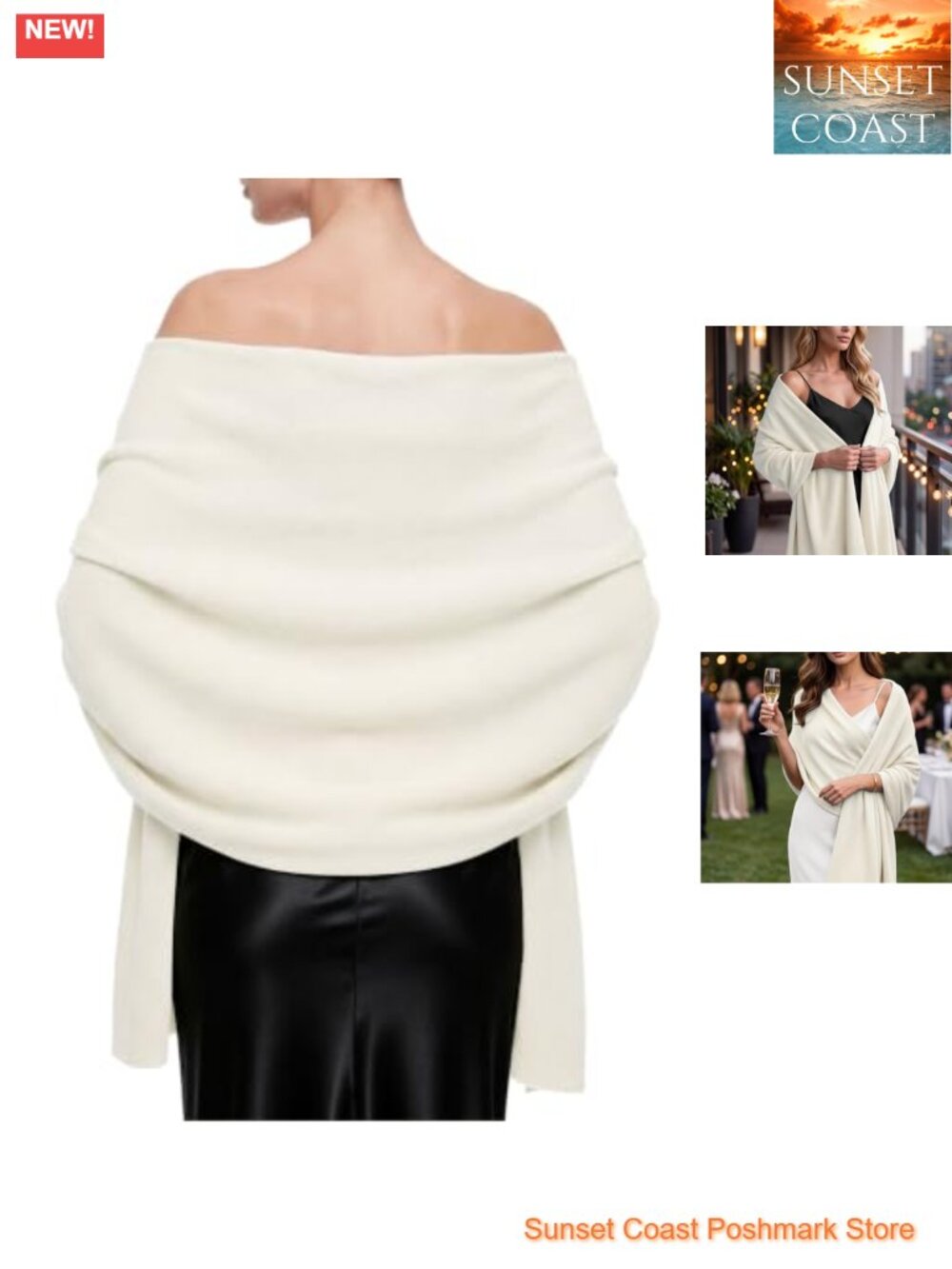Women's Pashmina Shawl Wrap, Knit Cape, Wedding Evening Scarf